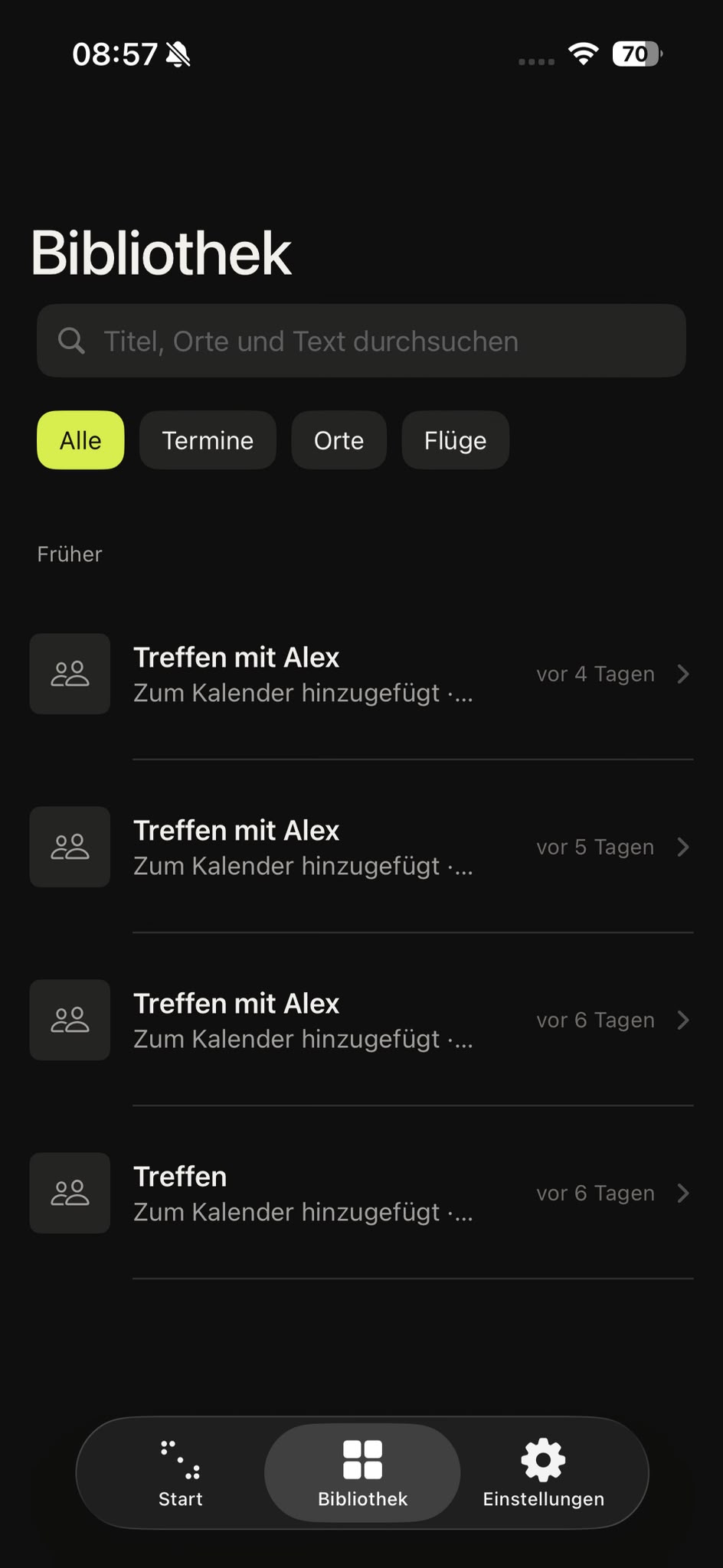 Intenta app, Library