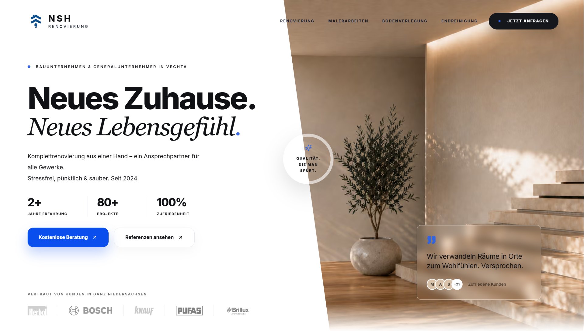 NSH Renovierung website